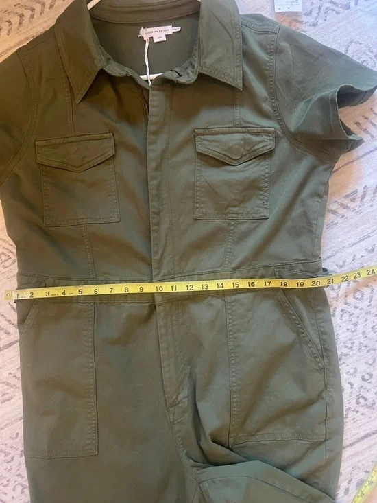 Good American Olive Green Short-Sleeve Utility Jumpsuit - Picture 9 of 12